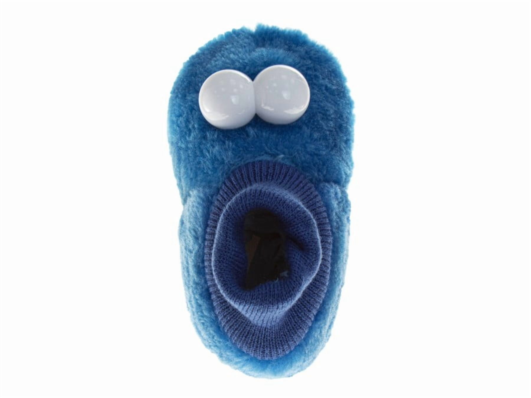 Sesame Street Kids Curious Cookie Monster Dual Sizes Slippers. (Toddler Little Kids)Blue, Size: 7-8