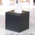 thumbnail image 2 of Tissue Box Holders, Tissue Box Cover Napkin Holder PU Leather Tissue Dispenser Facial Tissue Box for Home Office Car Tissue Cover (Black), 2 of 5