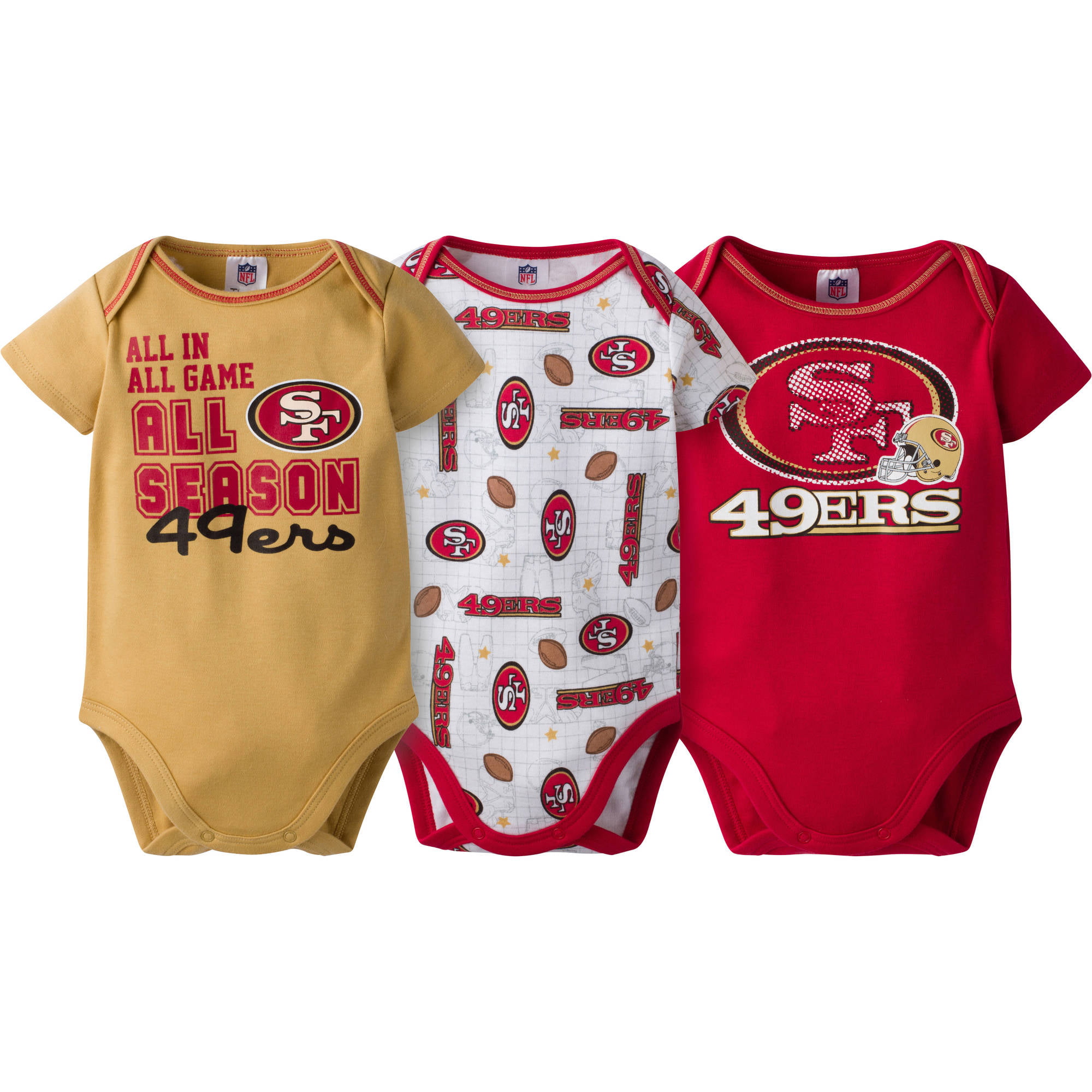 San Francisco 49ers Watching With Daddy Baby Short Sleeve Bodysuit 