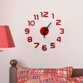 thumbnail image 3 of Fdelink the Towel DIY Wall Clock 3D Mirror Surface Sticker Home Office Decor Clock Red, 3 of 3