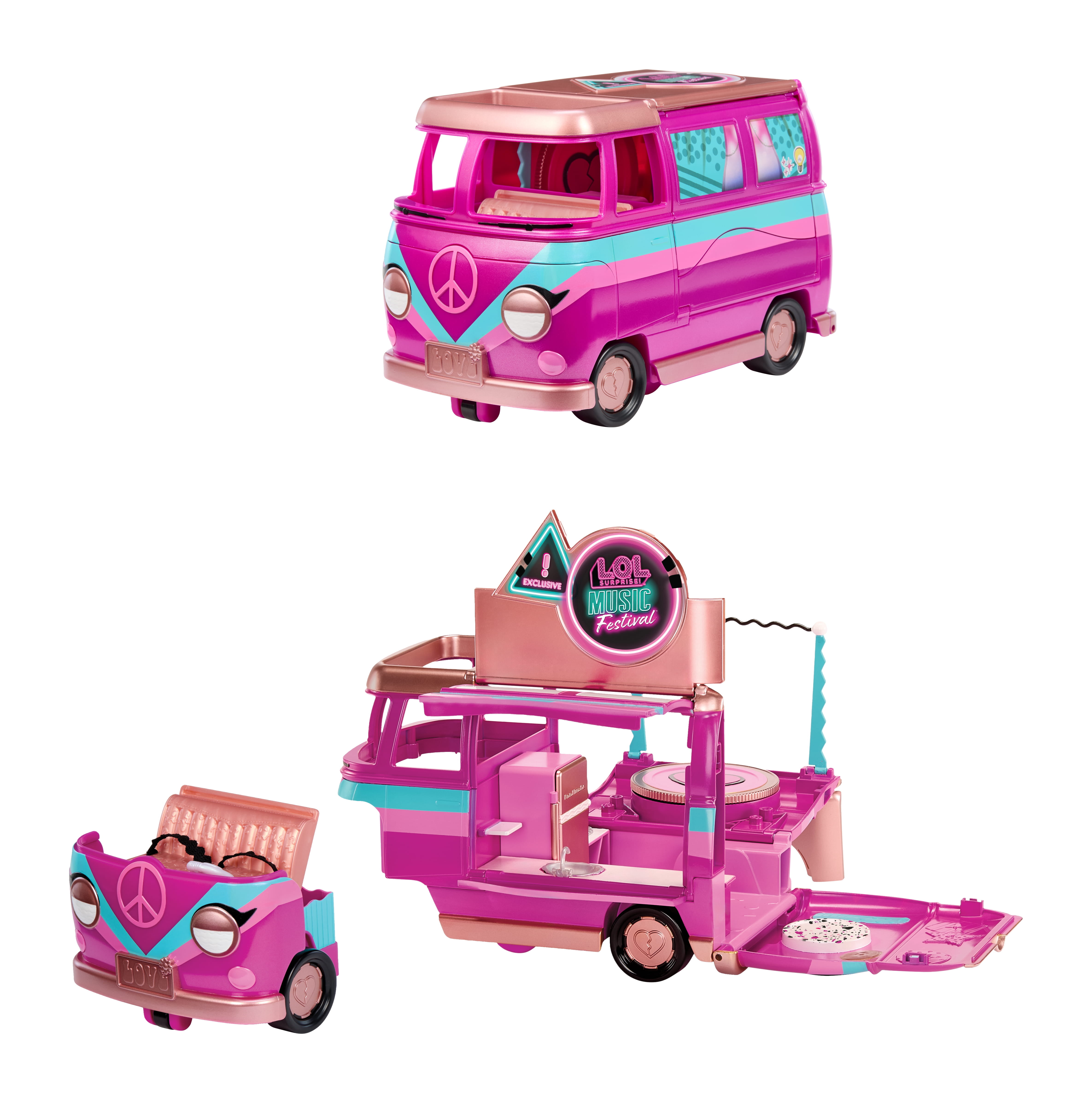 LOL Surprise Music Festival Tour Bus – 5-in-1 Playset, Exclusive Doll Included, Ages 4+