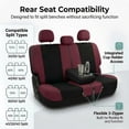thumbnail image 5 of FH Group Universal Fit Flat Cloth Car Seat Covers, Full Set w/ Trimmable Rubber Floor Mats, 5 of 11