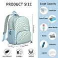 thumbnail image 6 of Green Checkered Backpack Backpack for School,Cute School Bag,Schoolbag with Adjustable Shoulder Straps & Padded Back,13.8"x11.4"x6", 6 of 6