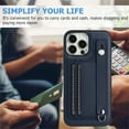 thumbnail image 2 of ELEHOLD for iPhone 11 Pro Max, Wallet Case with Credit Card Slots，Rugged Hybrid Shockproof PU Leather Wristband Kickstand Anti-Scratch Case Cover, blue, 2 of 6