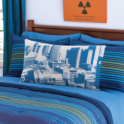 Your Zone Blue City Scape Pillowcase, 2 Count