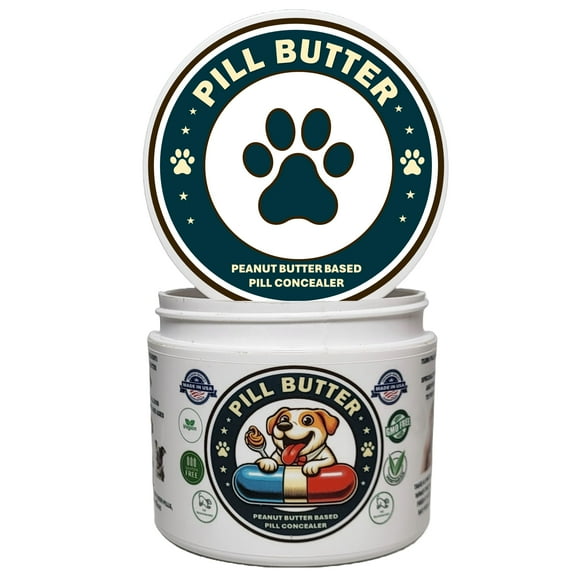Pill Butter: Pill Wrap for All Dogs (Human Grade Ingredients) Moldable Non-Sticky Paste of Real Peanut Butter (60 Servings)