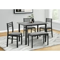 thumbnail image 2 of Monarch Specialties Dining Set, 5pcs Set, 40" Rectangular, Kitchen, Small, Black Metal, Grey Laminate, Grey Fabric, Contemporary, Modern, 2 of 4