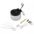 thumbnail image 2 of Soporte para Olla de Limpieza de Aerógrafo, Bote de Pinta, Botella, Cepillo Con Boquilla de Aguja Limpia, Ideal para Áreas de DiFícil Acceso, Juego de 11 piezas, Acero, 2 of 7
