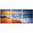 thumbnail image 5 of 3-Piece Blue Beach Canvas Wall Art Set, Sunset Ocean Waves Seascape Prints, Framed & Ready to Hang Decor for Living Room Bedroom Bathroom, 5 of 5