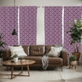 thumbnail image 2 of Ambesonne Plum Pink Window Curtains, Damask Floral Swirls, Each 28" W x 84" L, Plum and Pale Pink, 2 of 5