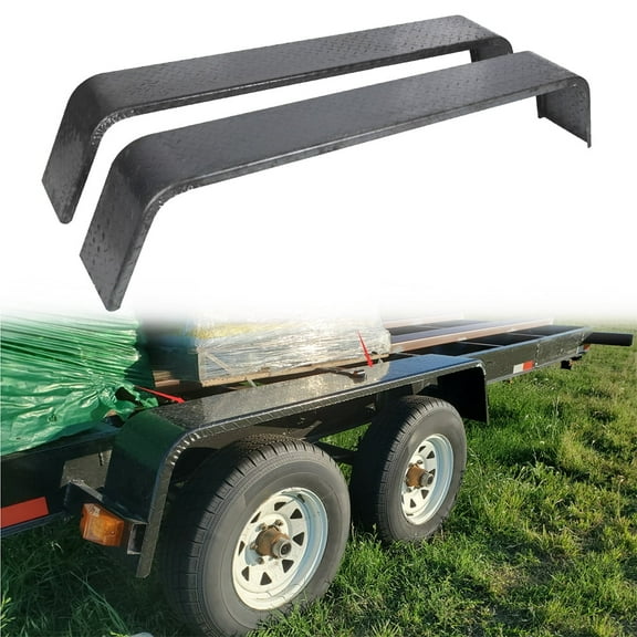 Kojem Trailer Fenders Steel 14 Gauge Diamond Tread Plate Tandem Axle 72-7/8"x10-1/4"x13" (Fit 13"-15" Tires) 2 Pcs