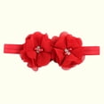 thumbnail image 2 of Odeerbi Baby Girls Elastics Hair Bows Headband Toddler Cute Bowknot Flower Headdress Solid Color Hair Accessories Red, 2 of 4