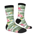 thumbnail image 3 of Uemuo Tropical Flamingo Pattern Women's Crew Socks, Soft Durable Breathable Moisture-Wicking with Odor Control Cotton socks, 3 of 9