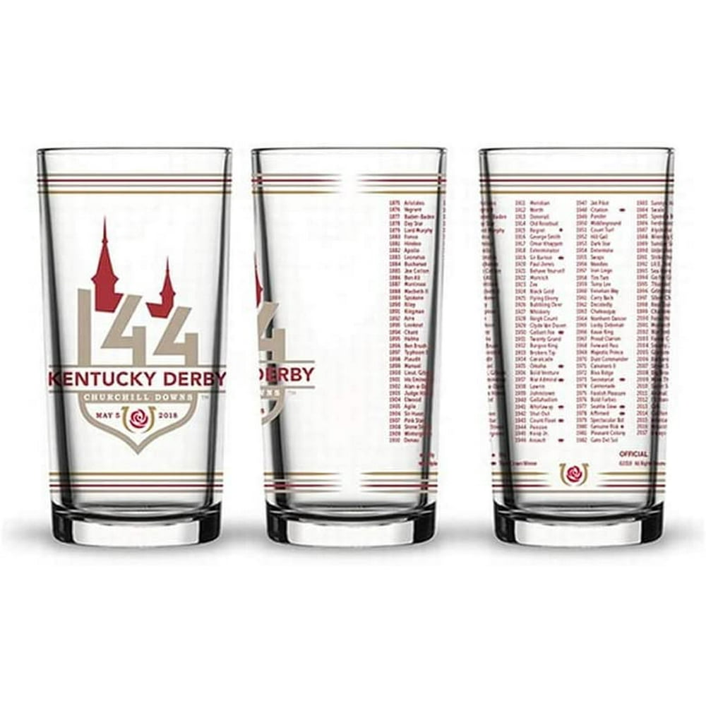 144th Kentucky Derby Mint Julep Glasses 2018, 2 Pack, Officially Licensed Souvenir Glassware