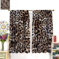 thumbnail image 3 of Leopard Print Curtains Nature Wildlife Vintage Cheetah Fur Spot Animal Skin Wild Animals Spots Pattern Blackout Print Rod Pocket Window Drapes for Bedroom Living Room 42x63in, 3 of 6