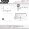 thumbnail image 5 of Stylish Vessel 19" White Porcelain Rectangular Bathroom Sink P-227H, 5 of 11