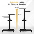 thumbnail image 5 of Mount-It! Height Adjustable Rolling Stand Up Desk, Mobile Computer Desk, Black, 5 of 10