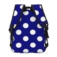 thumbnail image 4 of Zufioo Navy And White Polka Dot Print Casual Student Backpack, Adjustable Shoulder Straps Multi-Function Multi-Pocket Sports Bag Travel Backpack, Unisex-One Size, 4 of 5