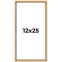 12x25 Frame Beaded Gold Solid Wood Picture Frame | 0.75 Inches Moulding Width | Liscio Oro