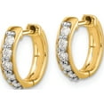 thumbnail image 2 of 14K Yellow Gold Diamond Hinged Hoop Earrings (11 X 12) Made In India em4263-033-ya, 2 of 5