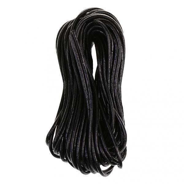 2x 1,5 3 mm Cordón de cuero redondo negro / marrón para manualidades de fabricación se describe, 10 yardas Zulema cordón negro para collar