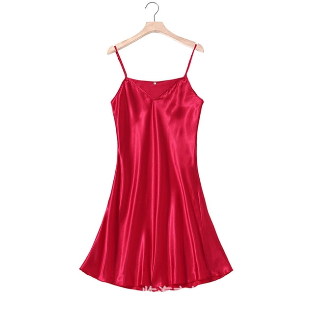 Camisón corto de satén para mujer, lencería, ropa interior, camisón de mujer