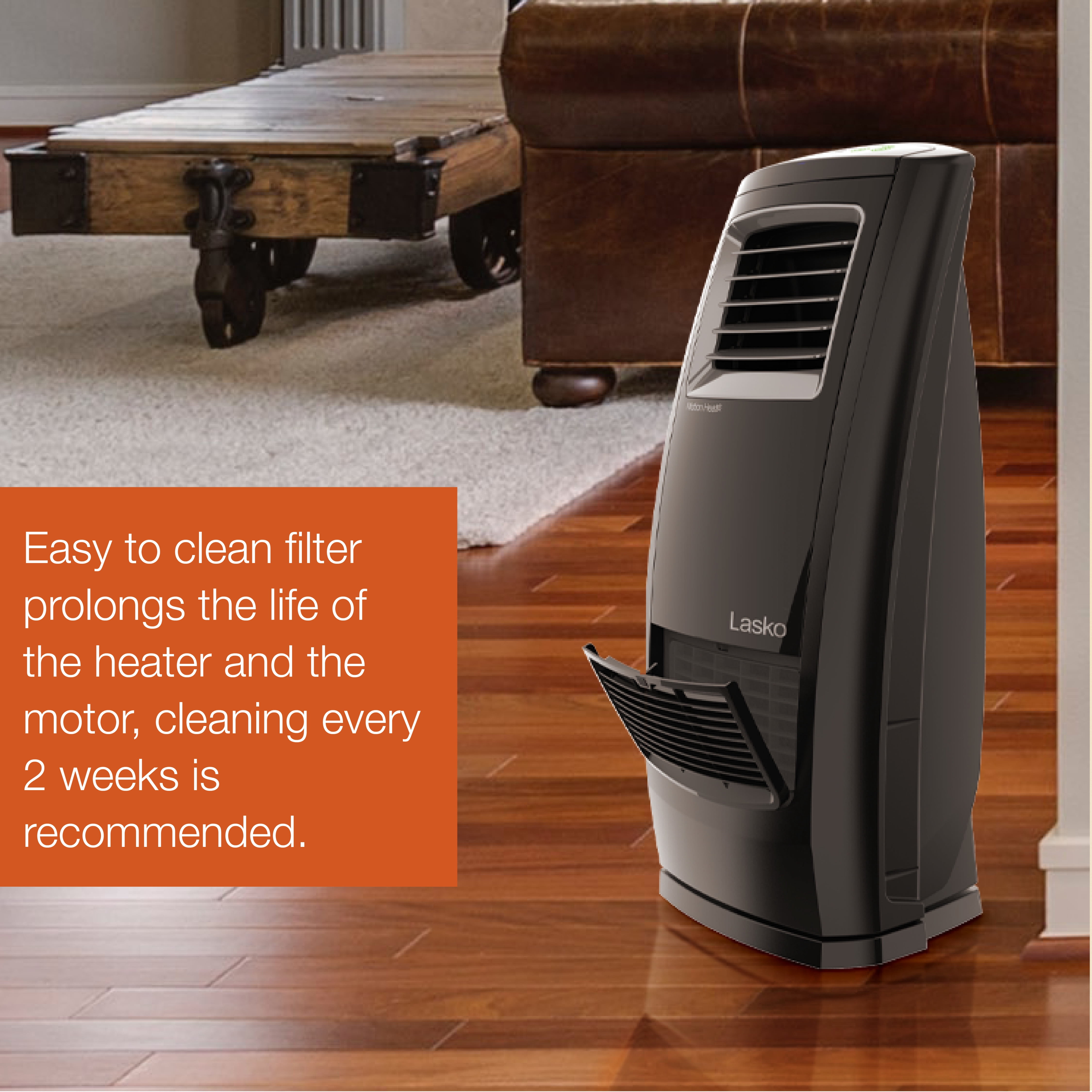 Lasko Oscillating 1500W Electric Motion Heat Whole Room Ceramic Heater with  Remote Control, CC23161, Black - Walmart.com