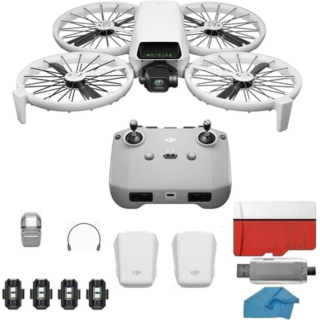 DJI Flip with 2-Battery Bundle & RC-N3 Remote | 4K UHD Camera Drone, Follow Me, Palm Takeoff, Under 249g | 128GB MicroSD & Backpack Professional Kit
