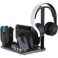 thumbnail image 3 of 12-in-1 Gaming Console Charging Dock with Cooling Fan – Multifunction Stand with RGB Lighting, 4-Controller Charging, 12 Game Card Storage, USB Expansion Ports, Headset & Accessory Holder, 3 of 6