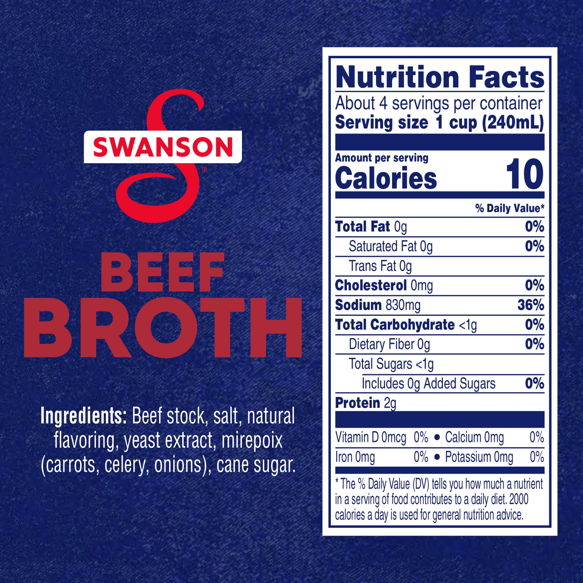 Swanson Beef Broth, 32 oz Carton