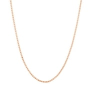 JEWELRY ADDICT 14K White Gold Men & Women's 22" 0.96mm Silicone Adjustable Box Chain Necklace