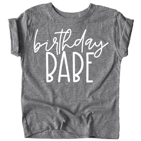

Olive Loves Apple Birthday Babe All Ages Birthday Shirt for Girls Granite Heather Shirt 18 Months