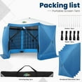 thumbnail image 2 of COBIZI Pop Up Gazebo Screen Tent Screen House for Camping, 12x12 Screen Room with Mosquito Netting, Hub Tent Instant Screened Canopy with Carrying Bag and Ground Stakes, Blue, 2 of 6