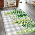 thumbnail image 3 of Spring Leaves Area Rugs Collection 3'x5', Pastoral Garden Botanical Gray Plaid Non Slip Indoor Rectangle Throw Runner Rug Floor Mat Carpet for Living Room Dining Table Bedroom Nursery, 3 of 9