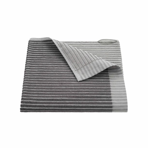Martex Restore Toalla De Baño Con Rayas Esculpidas – Suave Absorbente Que Absorbe La Humedad Y De Secado Rápido – Ligera Para Uso Diario – Sensación Cómoda Con Práctico Lazo Para Colgar – 30" X 56" –