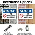 thumbnail image 3 of (2 Pack) No Hazardous Materials OSHA Notice Sign 14 Inch X 10 Inch Indoor / Outdoor Rust-Free Aluminum Metal Signs for Workplace, Workshop, and Construction Site, Made in the USA, 3 of 8