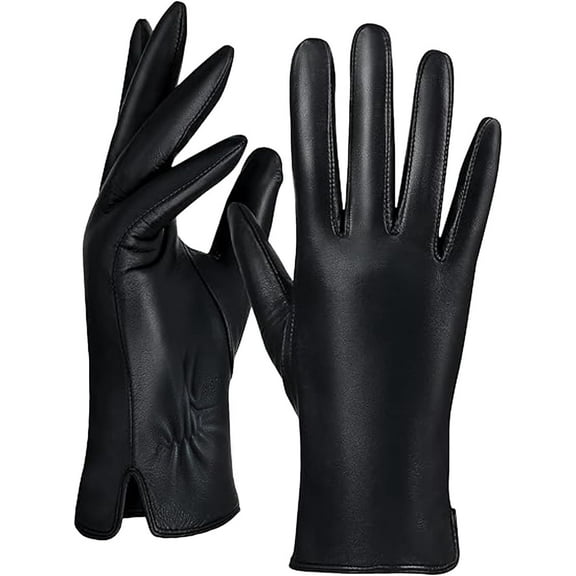 Jtbuh XLY Women's Lambskin Leather Gloves with Winter Warm Touchscreen Texting & Driving Gloves