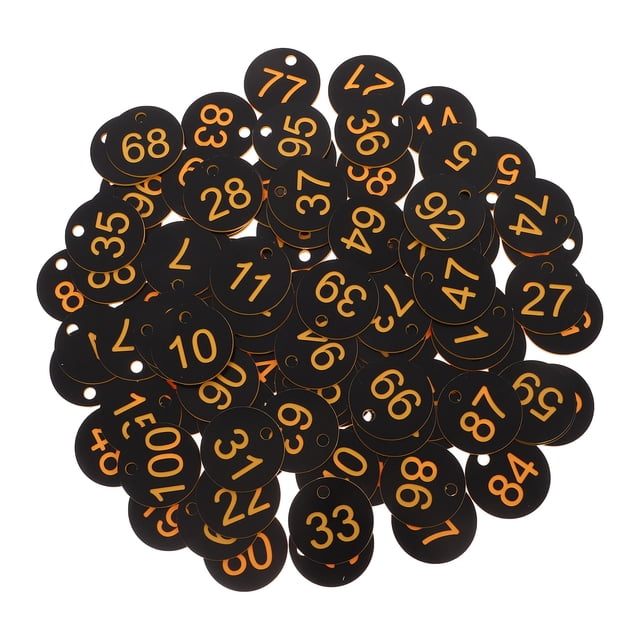 Miangastore 100pcs Numbered Plastic Key Tags With Holes For Locker Storage Circular Number Labels Keychain Identification Durable Plastic Number Discs For Daily Use