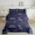 thumbnail image 2 of jejeloiu Cartoon Dinosaur Bedding Comforter Set,Jungle Animal Twin Comforter Sets,Purple White Bedding Set For Boys Kids,Super Cozy Room Decor Reversible,2pcs, 2 of 8