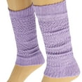 thumbnail image 6 of Cotton Leg Warmers for Women Lilac 1 Pair Knitted Retro, 6 of 8