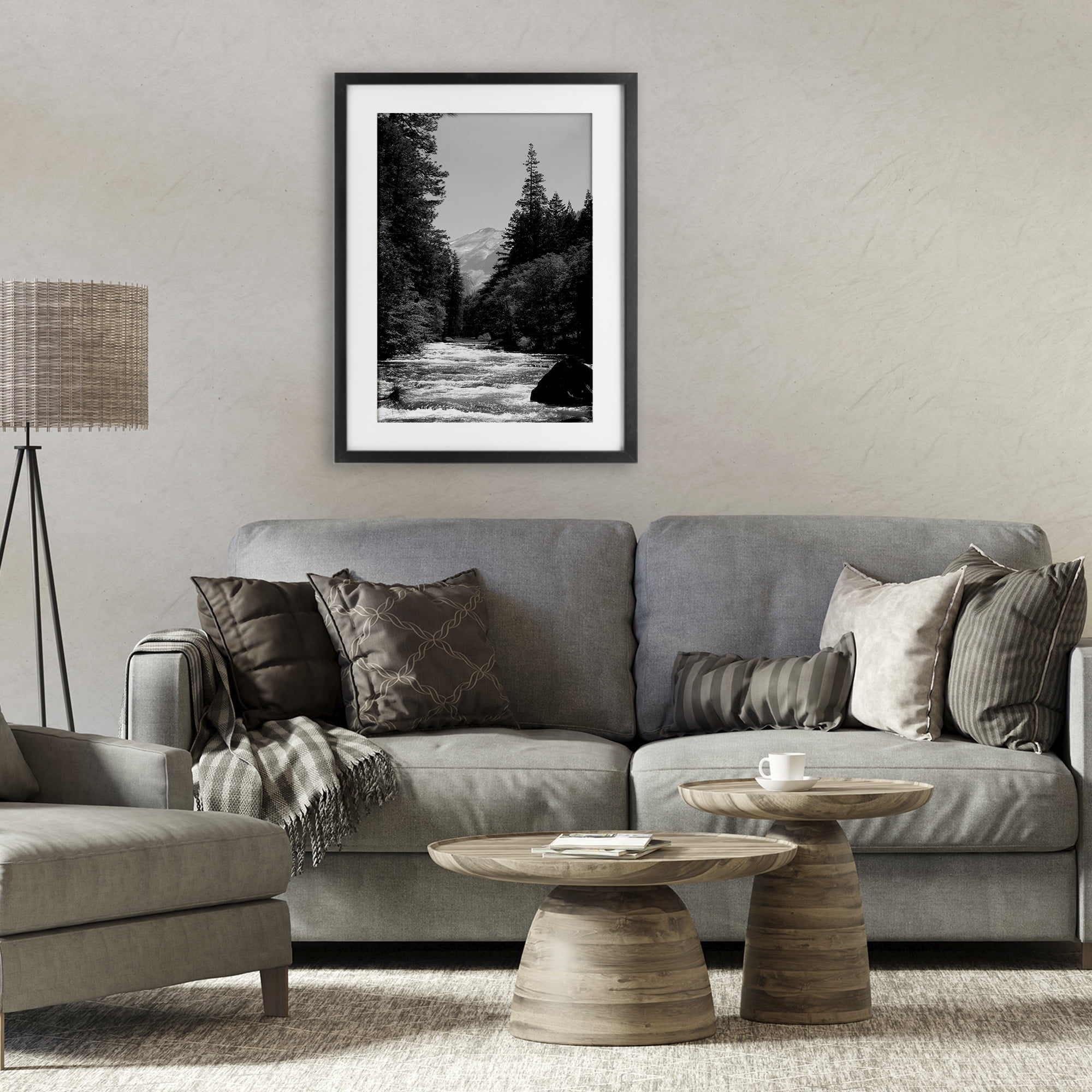 Stupell Industries Merced River Flow Black Framed Print Under Glass, design by Kim Curinga