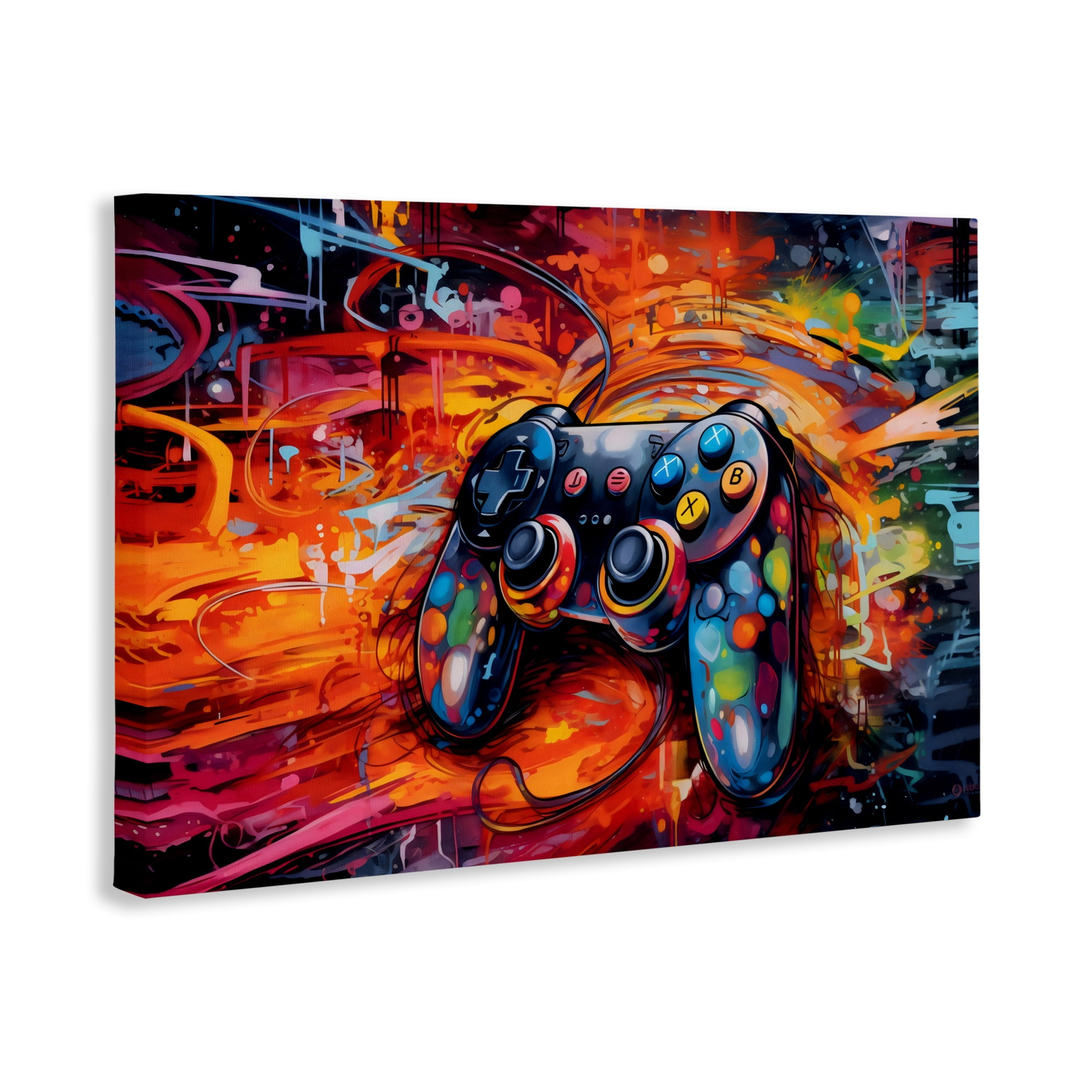 Stupell Industries Gaming Swirl Controller Energy Canvas Wall Art, design by Creative Studio