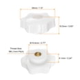 thumbnail image 2 of Uxcell 4 Pieces Star Knobs M6 Female Thread 38mm Head Through Hole Clamping Handles Nuts White, 2 of 5