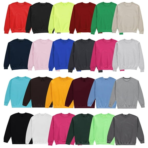 BILLIONHATS 24 Pack Mens Adult Crewneck Fleece Lined Pullover Sweatshirt Bulk, Mixed Assorted, Wholesale Donation Homeless (4X-Large)