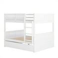 thumbnail image 2 of White Full Over Full Bunk Bed with Twin Trundle - Solid Wood, Space-Saving Design, Perfect for Bedrooms, 79.5"L x 57"W, 2 of 12