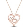 thumbnail image 3 of AFFY White Natural Diamond Triple Heart Pendant Necklace In 147K Gold Over Sterling Silver (0.02 Ct), 3 of 5