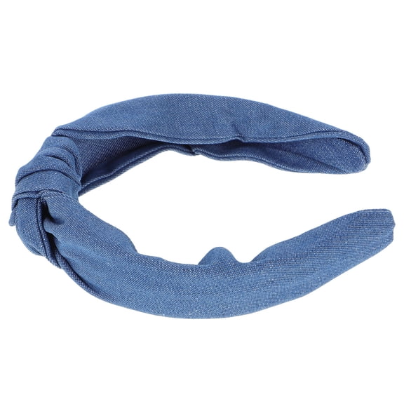 IBASETOY  Blue Denim Top Knot Headband Versatile and Trendy Hair Accessory