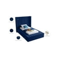 thumbnail image 2 of Meridian Furniture Kiki Solid Wood and Velvet Twin Bed in Navy, 2 of 9