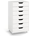 thumbnail image 1 of Costway 7-Drawer Chest Mobile File Cabinet Vertical Filing Organizer with Lockable Wheels White, 1 of 9