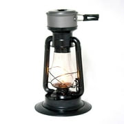 Rayo Heater Cooker Emergency Lantern, Non-Electric Fuel Lamp with Cooking Pot for Camping or Emergencies, 10-12 Hour Burn, Black, 15"